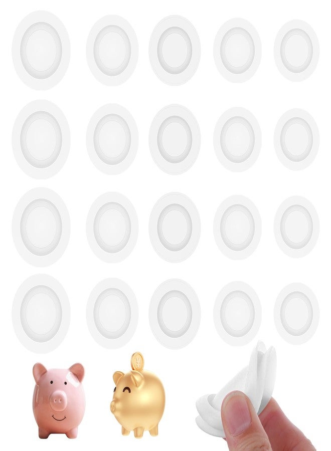BOHUIZ 20 Pcs Piggy Bank Stoppers Rubber Plugs, 5 Sizes Rubber Saving Box Plug Replacement Piggy Bank Plugs Round Piggy Bank Stopper for Coin Bank Saving Box (White) - Image 1